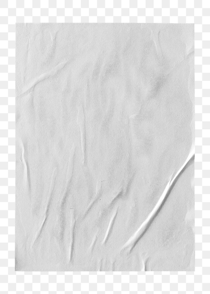 White glued png poster, abstract wall decoration with blank space on transparent background