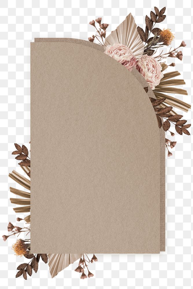 Paper note png sticker, beige aesthetic floral transparent background