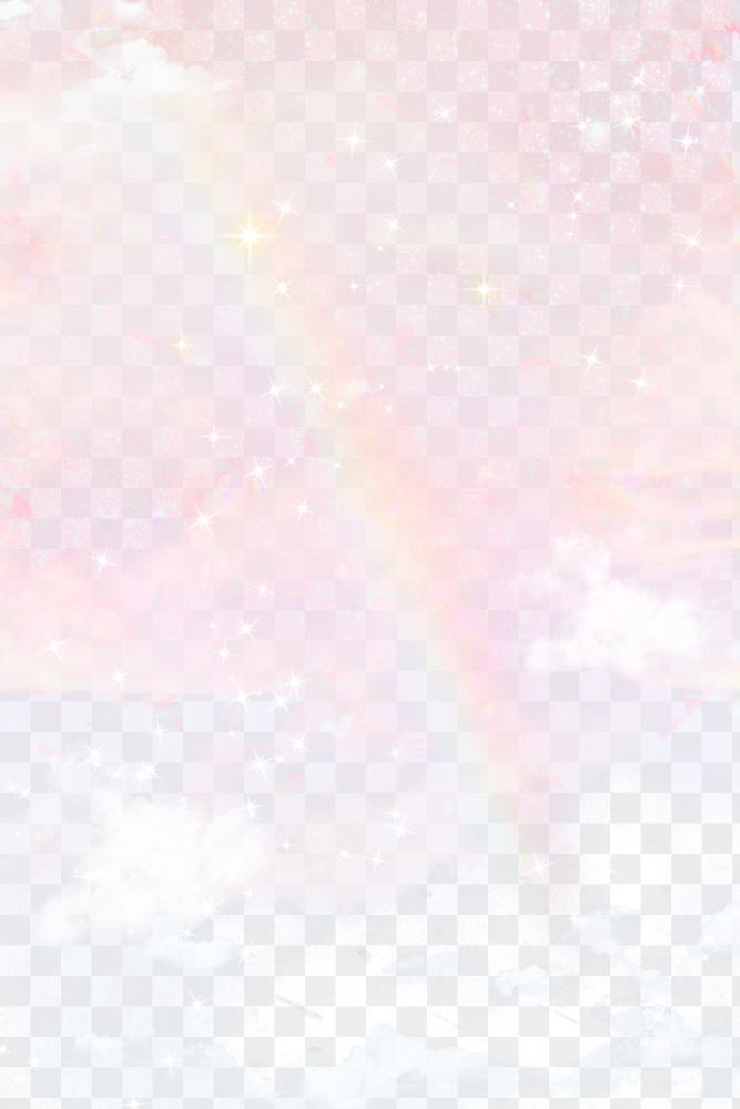 Rainbow sky background png, aesthetic pink pastel transparent design