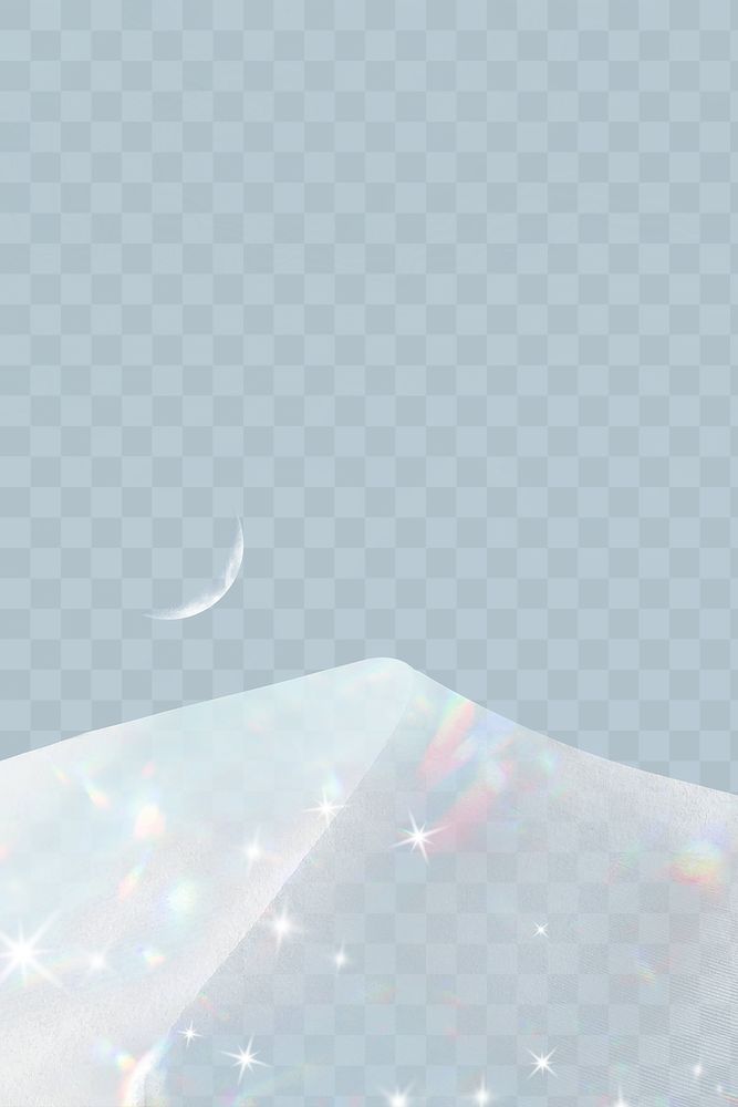 Snowy mountain background png, aesthetic transparent, glitter design
