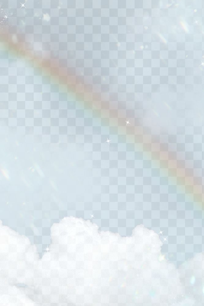 Aesthetic transparent background png, rainbow sky design