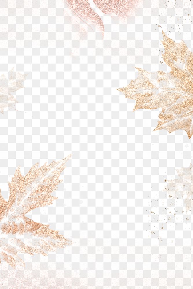 Gold botanical png border frame, abstract style on transparent background