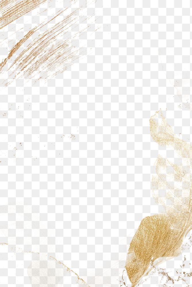 Glitter png border frame, gold design on transparent background