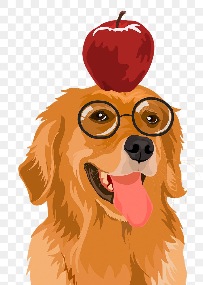 Smart dog png sticker, school teacher's pet, transparent background