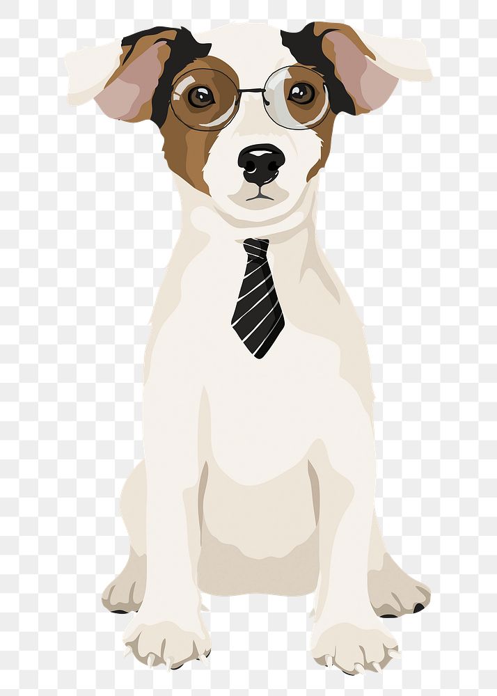 Smart puppy png sticker, Jack Russell Terrier baby dog, transparent background