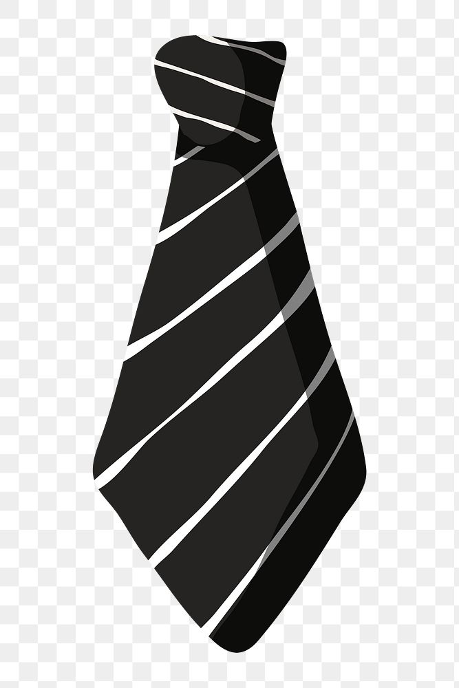 Striped necktie png illustration, menswear tie sticker, transparent background