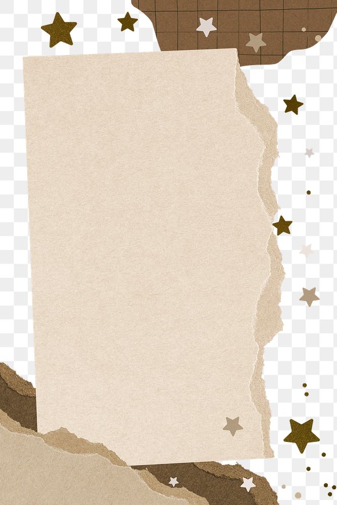 Ripped paper png frame design on transparent background