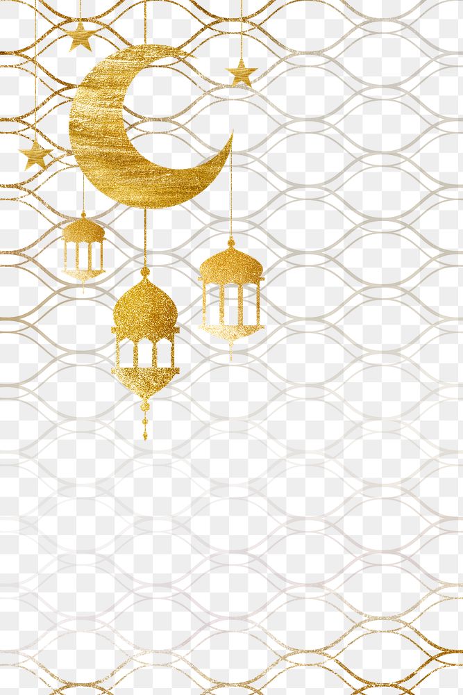 Png Ramadan border, aesthetic design on transparent background