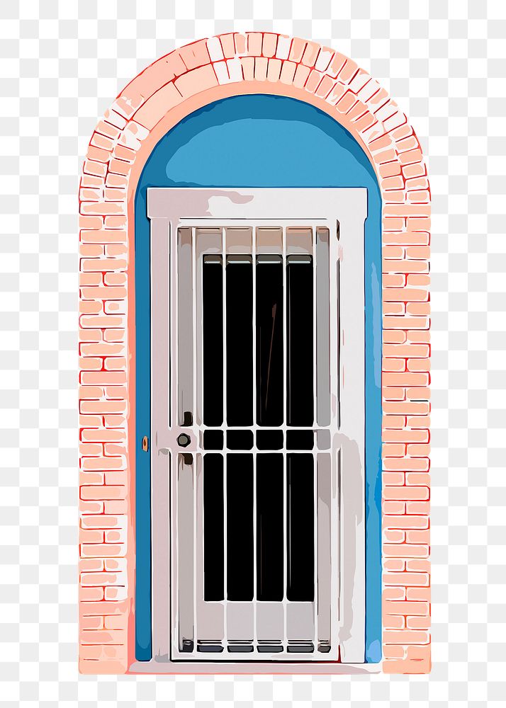 Aesthetic security door png clipart, architecture with bars illustration