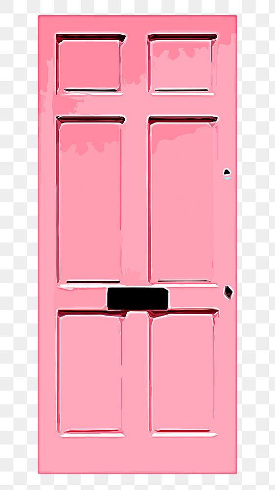 Pink panel door png clipart, modern house exterior illustration