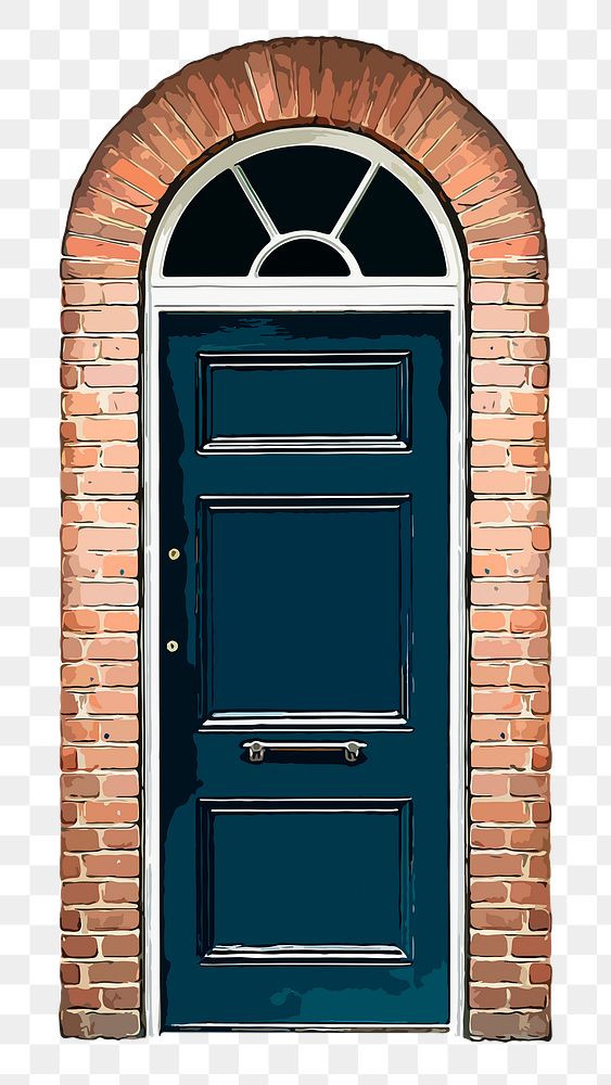 Modern house png door clipart, European architecture illustration