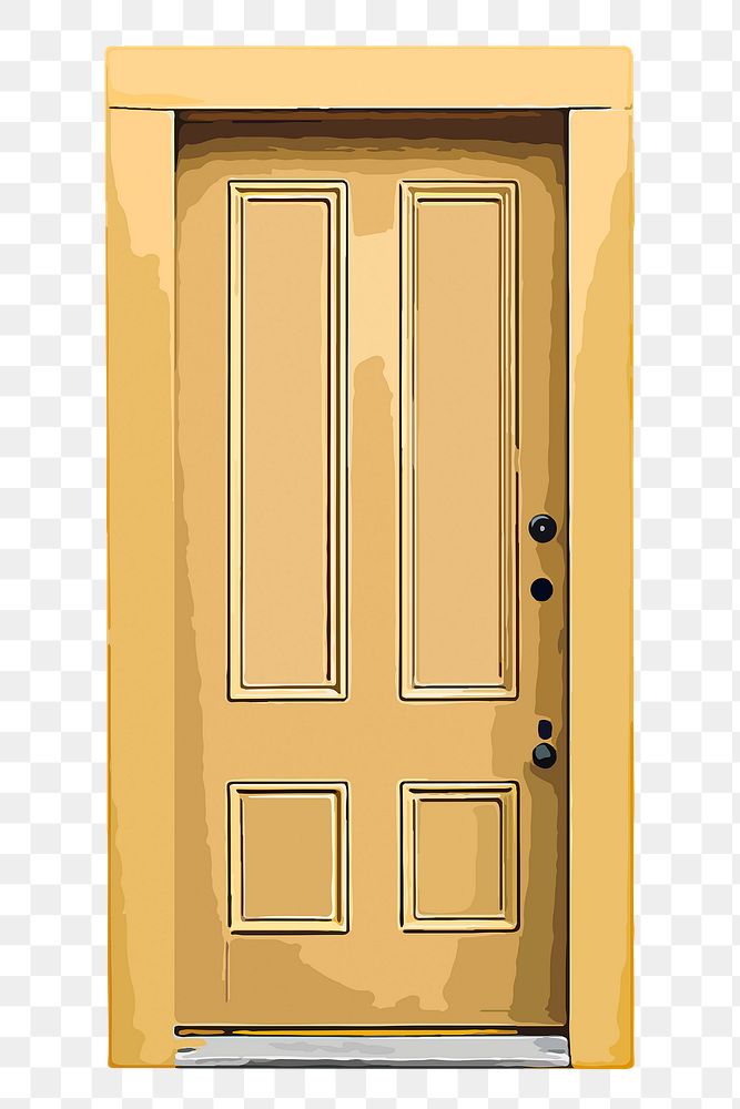 Yellow panel door png clipart, modern house exterior illustration