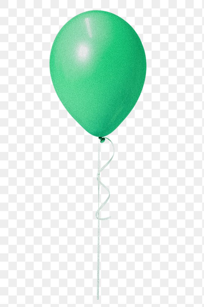 Green balloon cut out png on transparent background