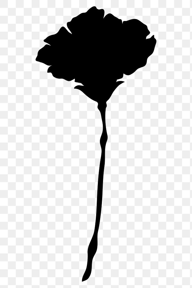 Flower silhouette png, carnation clipart, transparent background