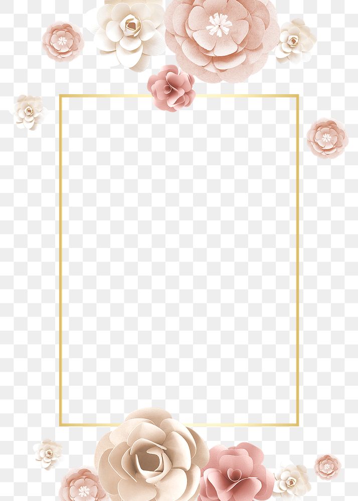 Floral gold frame design element