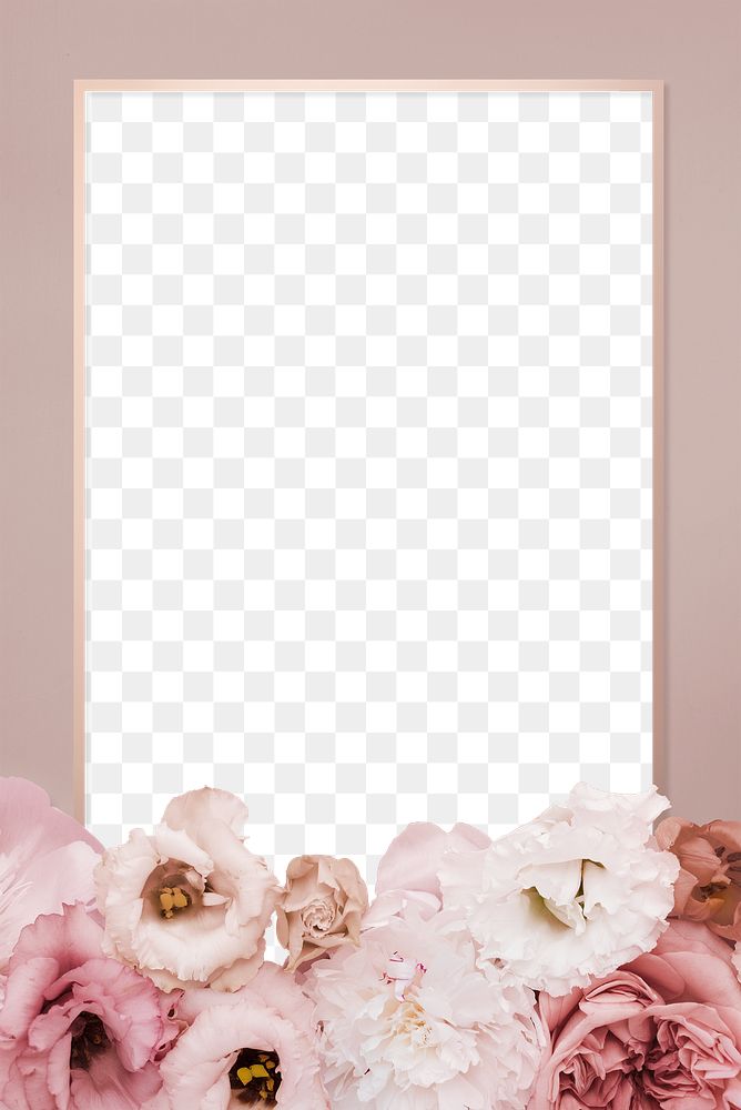 Beautiful pink floral rectangle frame design element