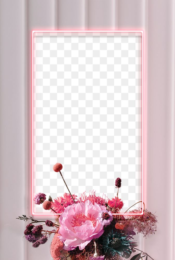 Pink neon frame  design element