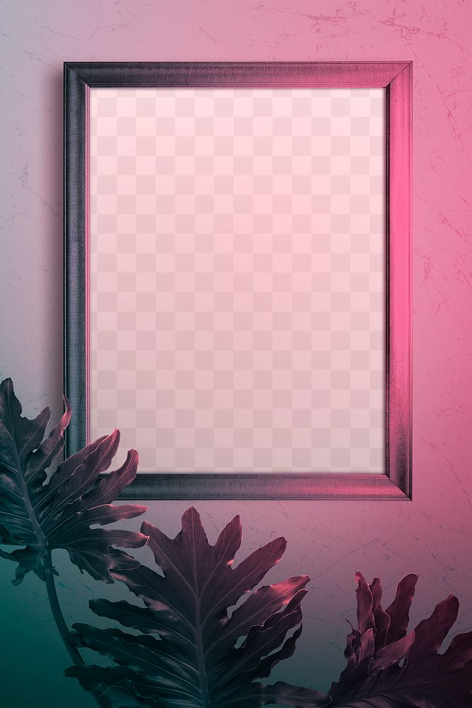 Philodendron xanadu by a picture frame mockup