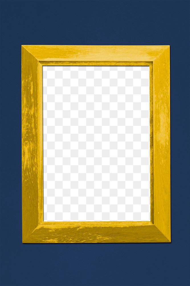 Yellow picture frame mockup on a midnight blue background 