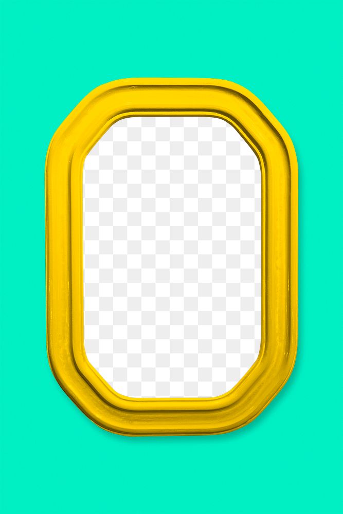 Yellow frame mockup on a mint green background 