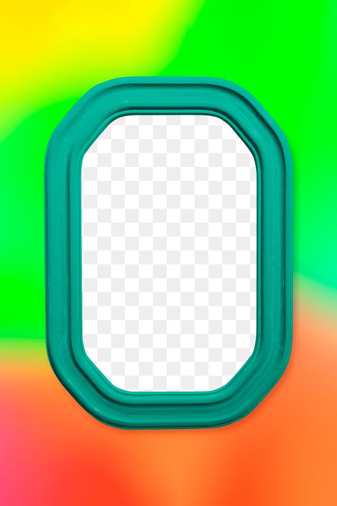 Green picture frame mockup on a gradient background 