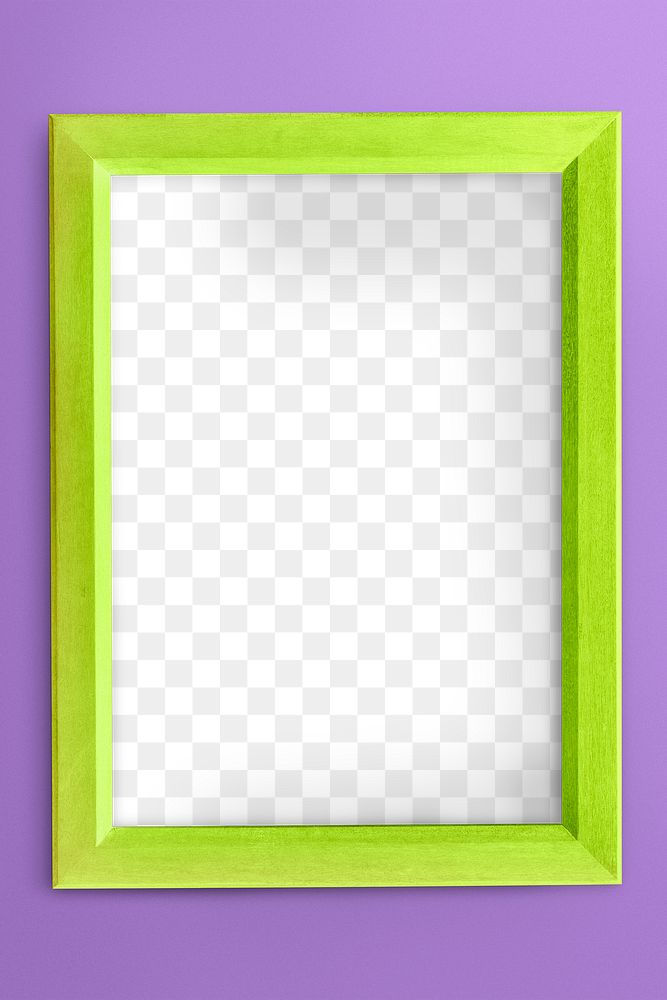 Yellow picture frame mockup on a purple background 