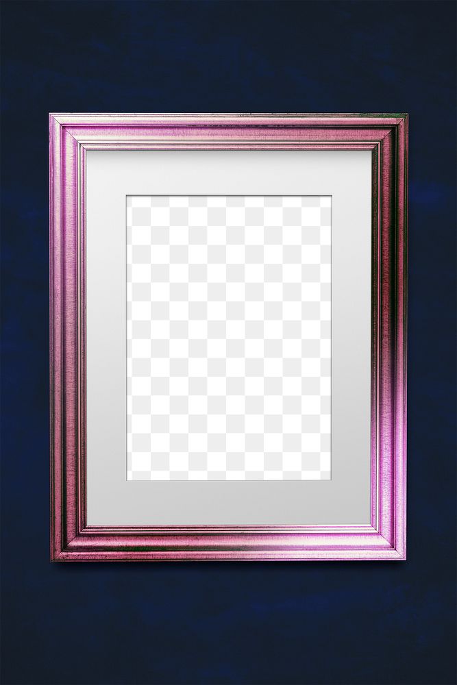 Pink photo frame mockup on an indigo background 