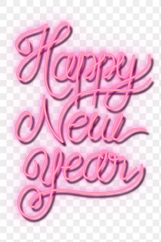 Pink New Year element transparent png