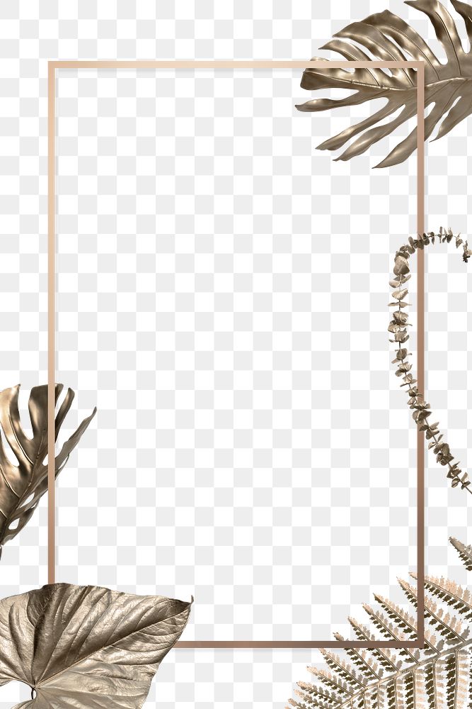 Rectangle frame with golden leaves background design element