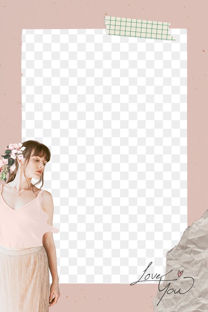 Floral feminine collage with a woman design element 