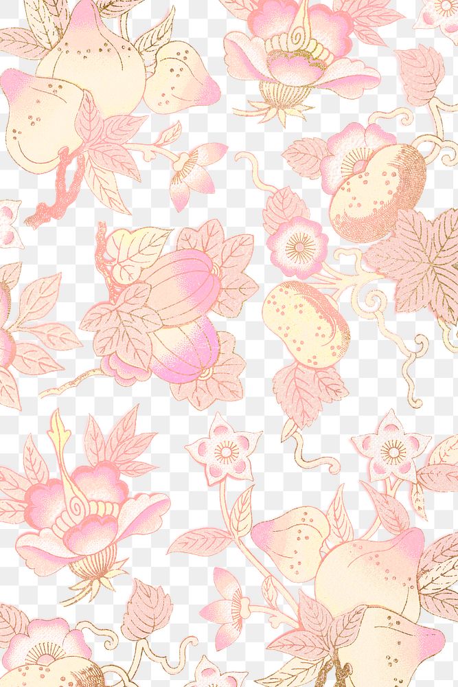 Pastel pink floral patterned background design element