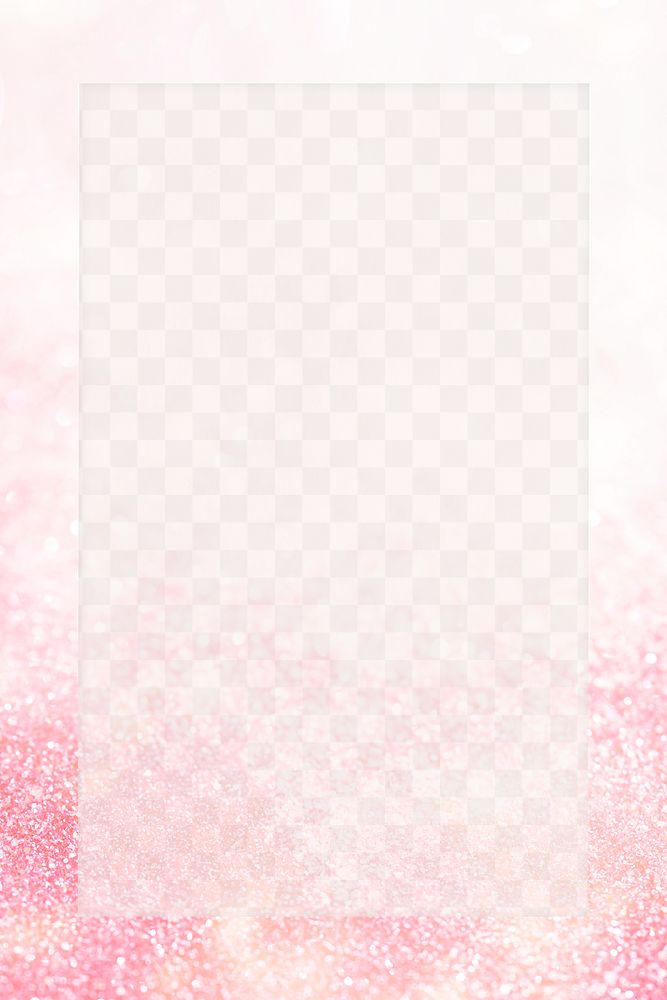 Rectangular frame on pink glittery background transparent png