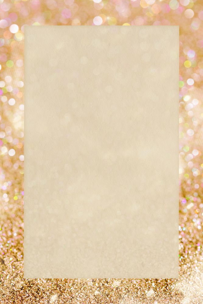 Gold glittery rectangle frame transparent png