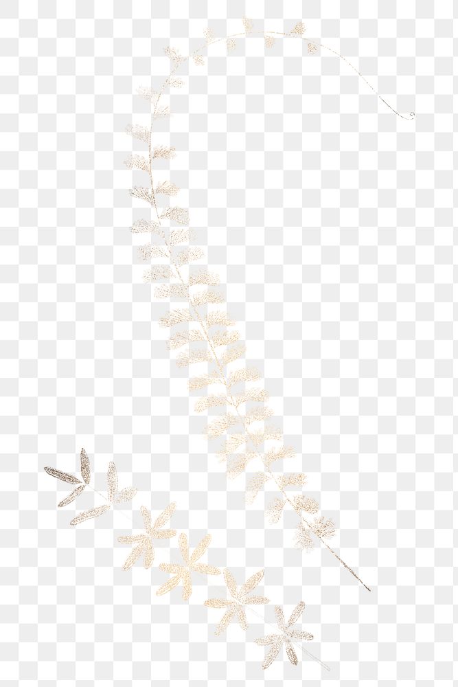 Shimmering golden fern leaf design resource