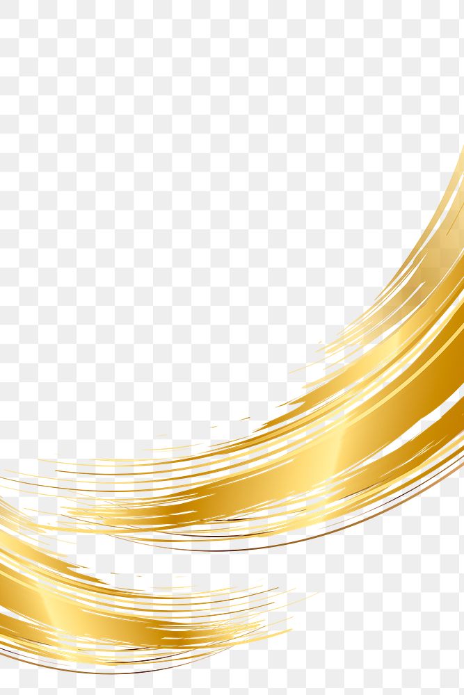 Gold brush stroke design element