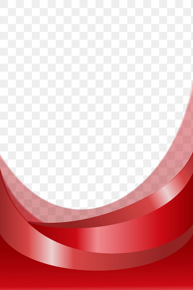 Red curved border design element