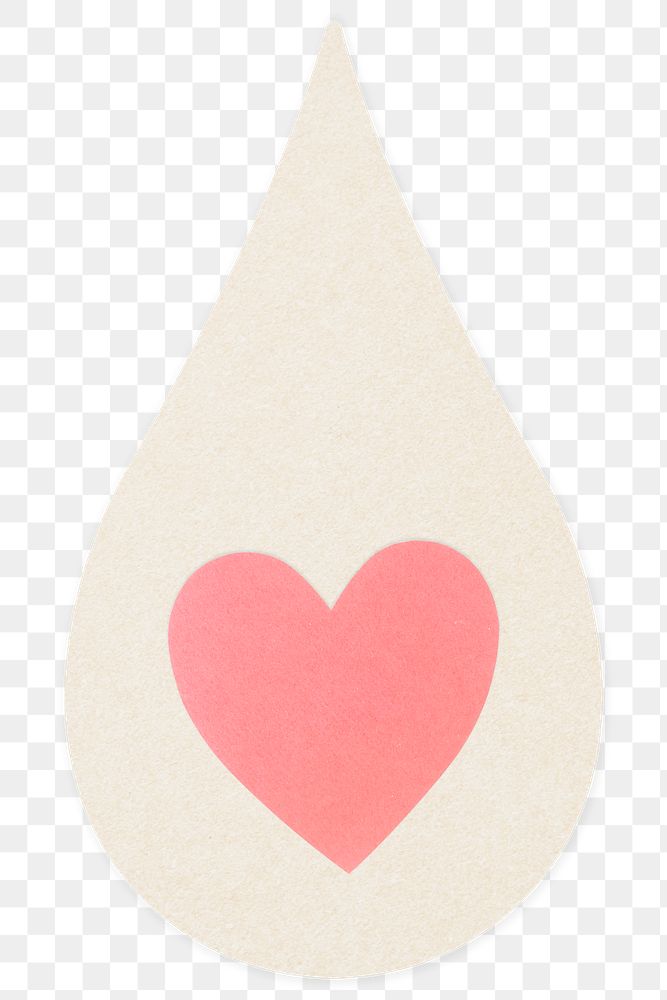 Paper craft drop of breast milk with love design element