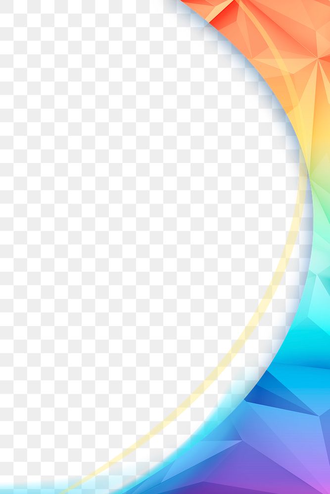 Rainbow crystaled curve frame template design element