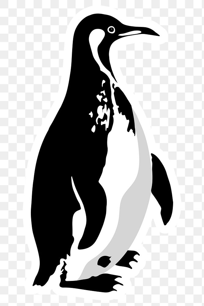 Vectorized penguin sticker overlay design element 