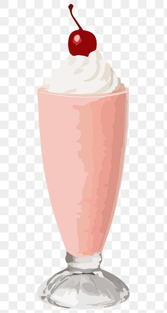Vectorized Strawberry milkshake sticker design resource