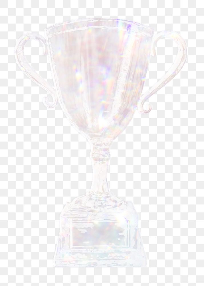 Silvery holographic trophy design element