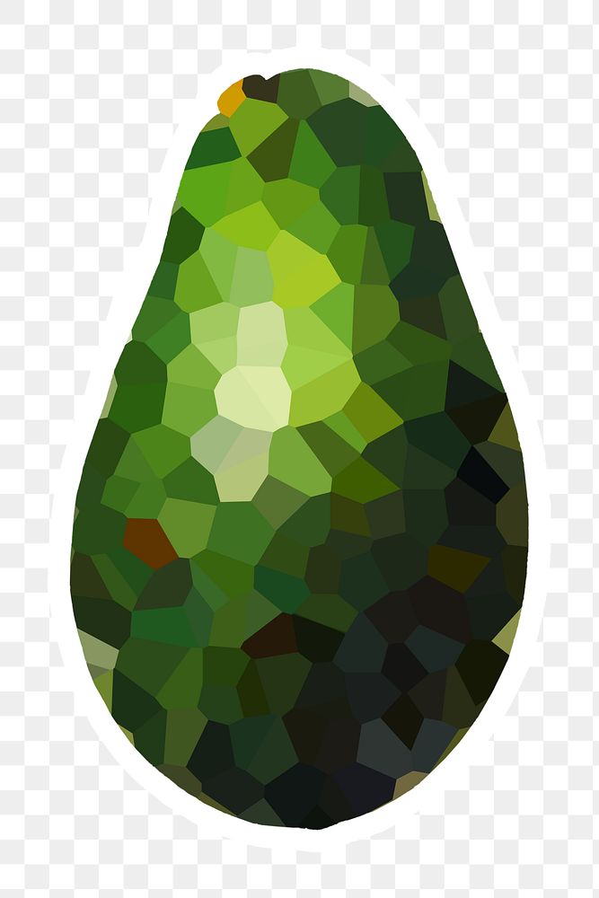 Avocado crystallized style sticker overlay