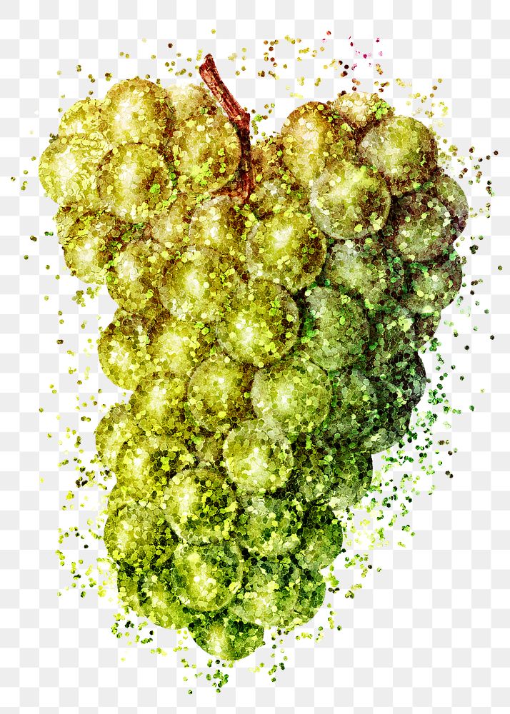 Glitter green grapes fruit illustration