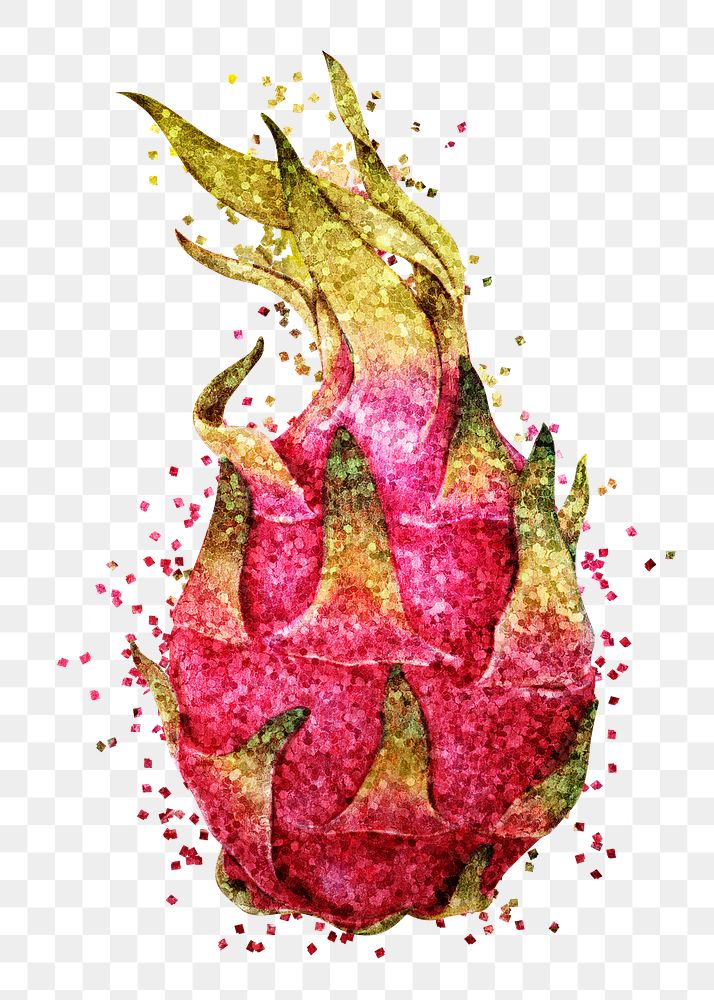 Glitter dragon fruit illustration