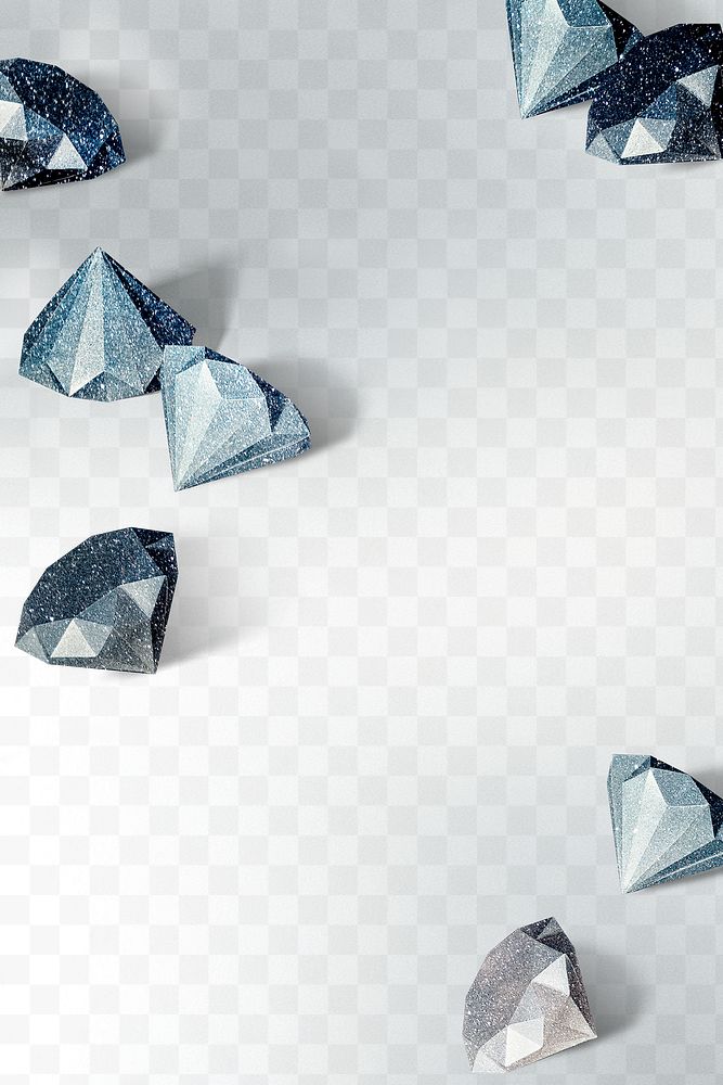 Blue paper craft diamond patterned template