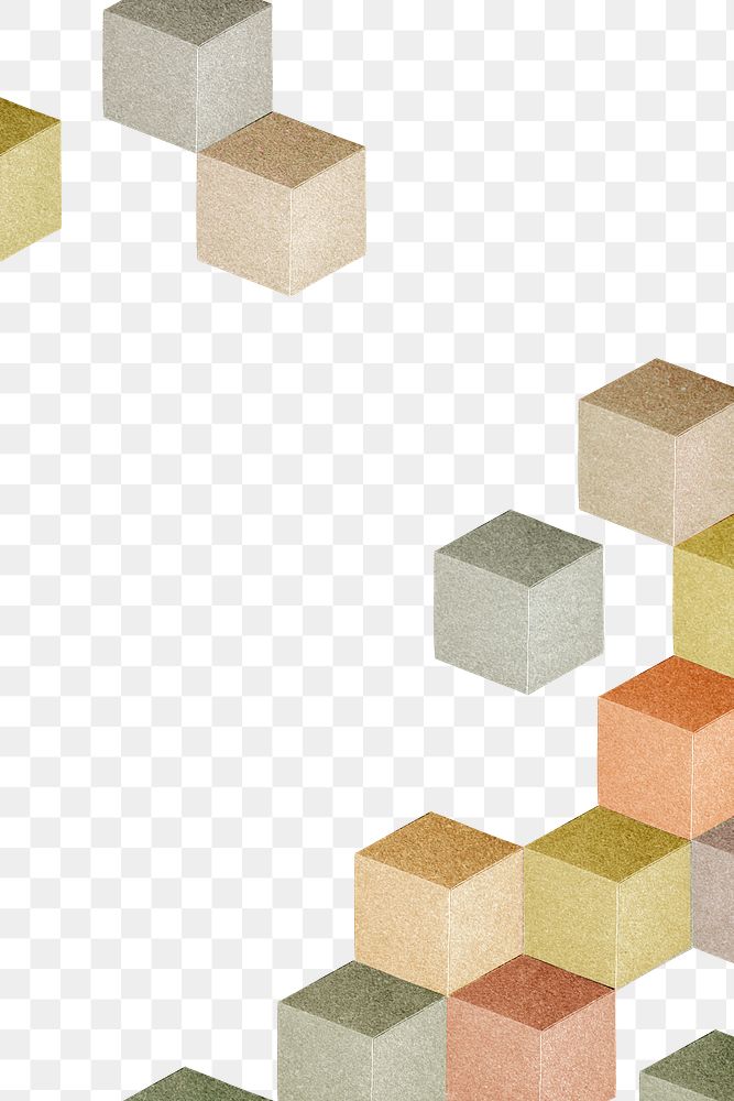 Earth tone paper craft textured cubic patterned template