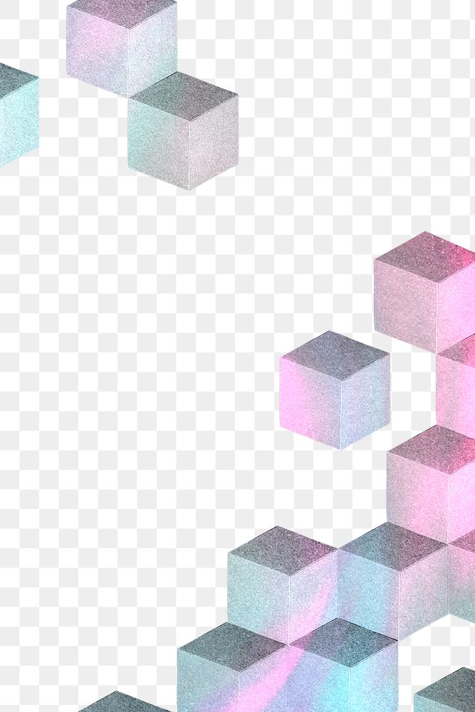 Neon cubic paper craft textured cubic patterned template