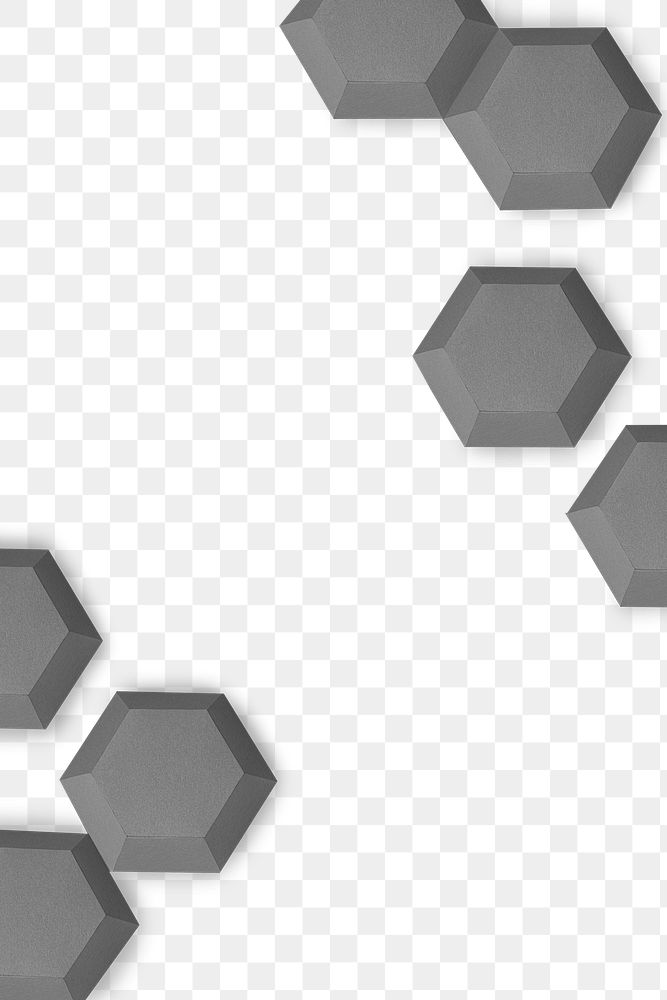 Gray paper craft hexagon patterned background