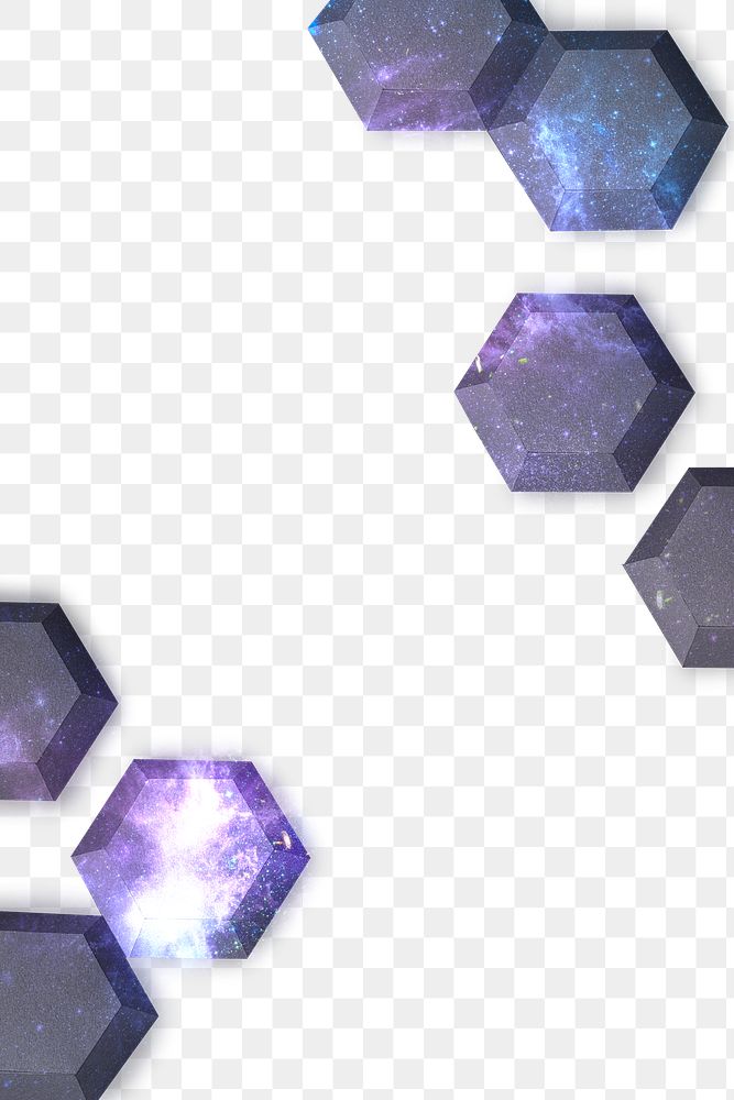 Galaxy paper craft hexagon patterned template