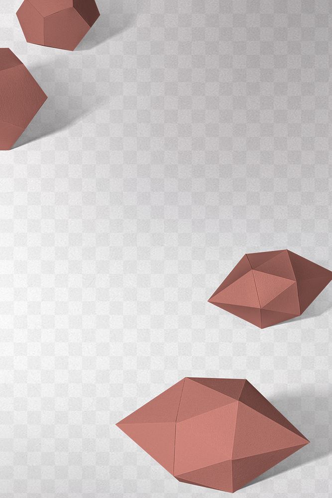 3D brown elongated hexagonal bipyramid and gray pentagon dodecahedron design element